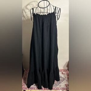 cotton size medium womens long  black long casual wear dress maxi sun